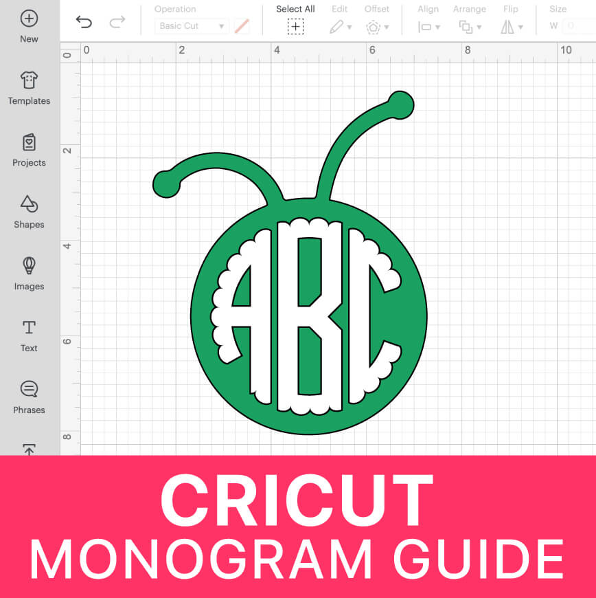 How to make a monogram in Cricut Design Space guide