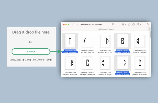 Locate your downloaded SVG monogram files