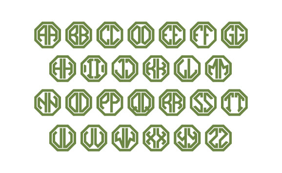 Octagon 2 Letters Monogram Font slide 4