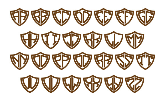 Shield 2 Letters Monogram Font slide 4