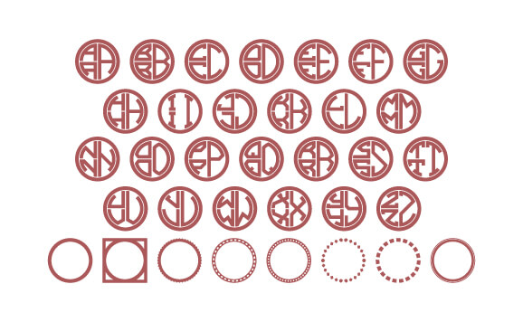 Circle Stacked Monogram Font slide 4