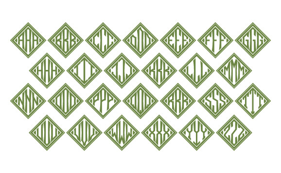 Square Diamond Monogram Font slide 4