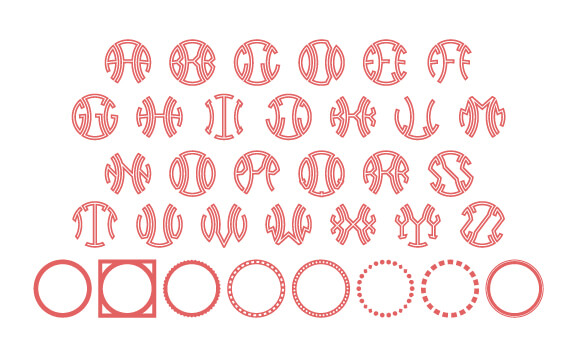 Baseball Outline Monogram Font slide 4