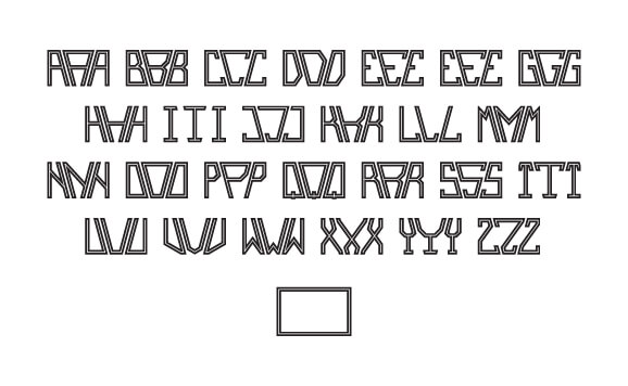 Hieroglyph Outline Monogram Font slide 4
