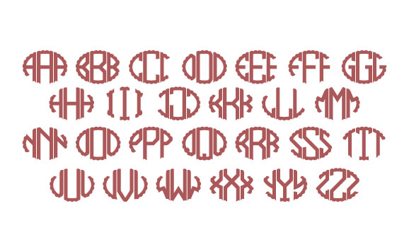 Scalloped Oval Monogram Font slide 4
