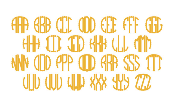 Rounded Square Scalloped Monogram Font slide 4