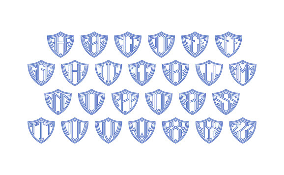 Shield Outline Monogram Font slide 4