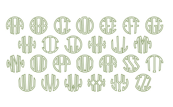 Circle Skewed Outlined Monogram Font 2 slide 4