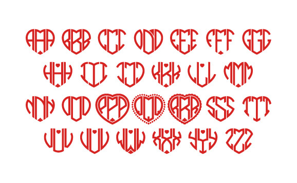 Heart Monogram Font slide 4