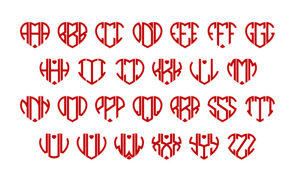 Heart Scalloped Monogram Font slide 4