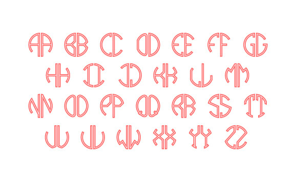 Round 2 Letters Outline Monogram Font slide 4
