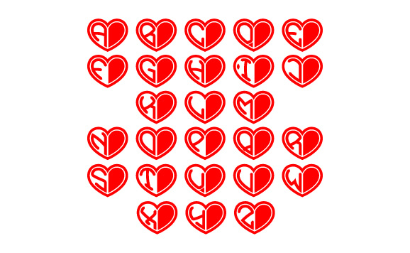 Half Heart Monogram Font slide 4